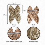 Load image into Gallery viewer, Stylish Hair Bow Clip for Women/Girls Golden Colour Set of 1