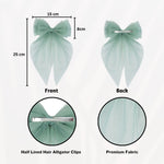 Load image into Gallery viewer, Hair Bows Clips for Women Light Green & Peach Colour Set of 2