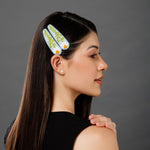 Load image into Gallery viewer, Radhu & Kabby Floral Embroidery Hair Clips | Handmade Tic-Tac Pins for Girls & Women