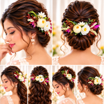 Load image into Gallery viewer, Radhu & Kabby Ivory Blossom Flower Hair Comb for Women | Elegant Floral Hair Accessory for Bun Updo Party & Festive Looks