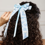Load image into Gallery viewer, Radhu & Kabby Pack of 4 Multicolor Floral Ribbon Hair Bows for Women & Girls