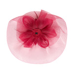 Load image into Gallery viewer, Radhu & Kabby Floral Fascinator Hat for Girls/Women | Stylish Maroon Hat with Alligator Clips & Headband | Hair Accessory for Special Occasions