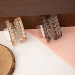 Load image into Gallery viewer, Glitter Hair Claw Clips – Sparkly Black & Beige Clutchers Set of 2