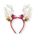 Load image into Gallery viewer, Christmas Red Reindeer Antler Hairband with Pom-Poms & Ornaments - Festive Accessory One Piece
