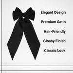 Load image into Gallery viewer, Satin Hair Bow Clips Black & White Set of 2