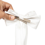 Load image into Gallery viewer, Satin Hair Bow Clips Black & White Set of 2