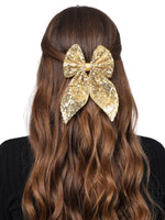 Load image into Gallery viewer, Trendy Golden Hair Bowclip for Girls & Women Pack of 1