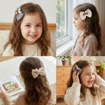 Load image into Gallery viewer, Radhu & Kabby Layered Bow Hair Clips for Girls & Women | Set of 3 Bows in Neutral Shades for Party & Daily Wear