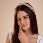 Load image into Gallery viewer, Golden Beaded Handmade Hairband