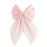 Load image into Gallery viewer, Pink Pleated Hair Bow Clip – Elegant Accessory for All Occasions Pack of 1