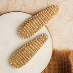 Load image into Gallery viewer, Hair Tic Tac Pins with Golden Embroidery For Girls & Women