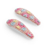 Load image into Gallery viewer, Hand Embroidered Pink Floral Hair Clip For Women 1 Pair