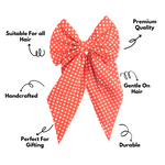 Load image into Gallery viewer, Red Polka Dot Hair Bow Clip for a Retro Look Pack of 1