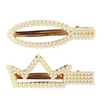 Load image into Gallery viewer, Pearl Hair Clips - Stylish Bow & Crown Hairpins Set of 4
