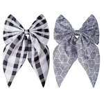 Load image into Gallery viewer, Hair Bows Set of 2 - Black and White