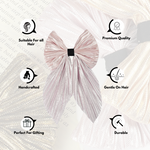 Load image into Gallery viewer, Hair Bowclip – Baby Pink Pleated Design for Girls & Women