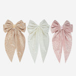Load image into Gallery viewer, Trendy Sequin Hair Bow Clip Set of 3 - Beige, White & Pink