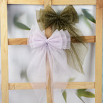 Load image into Gallery viewer, Hair Bow for Women/Girls Olive Green, Lavender Colour Pack of 2