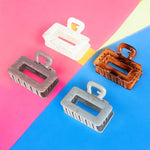 Load image into Gallery viewer, Rectangle Hair Claw Clips for Women in Neutral and Festive Shades – Set of 4