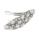 Load image into Gallery viewer, Floral Crystal Hair Barrette with White Flowers One Piece