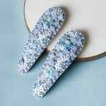 Load image into Gallery viewer, Hair Clips with Blue Embroidery For Girls & Women