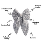 Load image into Gallery viewer, Trendy Hair Bow for Women/Girls Silver Colour 1 Pcs