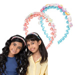 Load image into Gallery viewer, Hairbands With Cute Flower & Character For Girls Set of 2