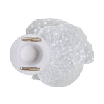 Load image into Gallery viewer, Radhu & Kabby Fascinator Hat for Girls/Women | White Hat with Polka Dot Veil, Mesh Bow | Hair Accessory for Weddings, Outings and Special Events