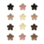 Load image into Gallery viewer, Radhu & Kabby Mini Flower Claw Clips for Girls | Matte Finish with Marble Pattern | Set of 12 Strong Grip Multicolor Clips for Styling
