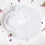 Load image into Gallery viewer, Radhu & Kabby Fascinator Hat for Girls/Women | White Hat with Polka Dot Veil, Mesh Bow | Hair Accessory for Weddings, Outings and Special Events