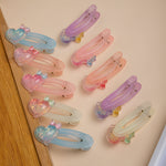 Load image into Gallery viewer, Pastel Hair Clips for Girls Blue & Peach Alligator Hair Pins Set of 4