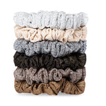 Load image into Gallery viewer, Radhu & Kabby Metallic Scrunchies for Women – Pack of 6 Glitter Hair Ties