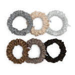 Load image into Gallery viewer, Radhu & Kabby Metallic Scrunchies for Women – Pack of 6 Glitter Hair Ties