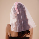 Load image into Gallery viewer, Pink Floral Veil Headband Elegant Bridal Accessory Pack of 1