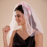 Load image into Gallery viewer, Pink Floral Veil Headband Elegant Bridal Accessory Pack of 1
