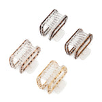 Load image into Gallery viewer, Set of 4 Leopard Print Hair Claw Clips | Rectangle Clutcher for Women