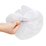 Load image into Gallery viewer, Radhu & Kabby Elegant White Fascinator Hat for Girls/Women | Pearl Mesh Flower Design | Party Accessory