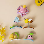 Load image into Gallery viewer, Radhu & Kabby Handmade Crochet Yellow Bloom Flower Tic Tac Hair Clip for Girls/Women