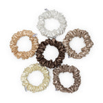 Load image into Gallery viewer, Neutral Satin Scrunchies – Pack of 6 Soft Hair Ties