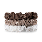 Load image into Gallery viewer, Neutral Satin Scrunchies – Pack of 6 Soft Hair Ties