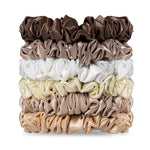Load image into Gallery viewer, Neutral Satin Scrunchies – Pack of 6 Soft Hair Ties