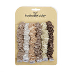 Load image into Gallery viewer, Neutral Satin Scrunchies – Pack of 6 Soft Hair Ties
