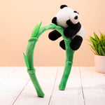 Load image into Gallery viewer, Plush Panda Hairband for Kids – Adorable Bamboo Design Hair Accessory One Piece