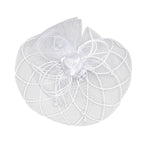 Load image into Gallery viewer, Radhu & Kabby Elegant White Fascinator Hat for Girls/Women | Pearl Mesh Flower Design | Party Accessory