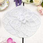 Load image into Gallery viewer, Radhu & Kabby Elegant White Fascinator Hat for Girls/Women | Pearl Mesh Flower Design | Party Accessory