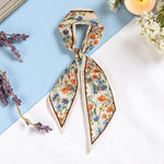 Load image into Gallery viewer, Ivory Floral Silk Scarf for Women | Lightweight Elegant Neck Accessory