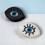Load image into Gallery viewer, Set of 2 Evil Eye Decorative Claw Clips – Black & White Resin Accent