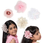 Load image into Gallery viewer, Flower Hair Clips Elegant Pastel Bows for Girls Pack of 4