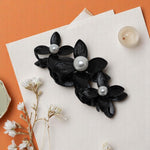 Load image into Gallery viewer, Elegant Floral Pearl Hair Claw Clip - Vintage Metal Flower Hair Accessory