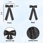 Load image into Gallery viewer, Radhu & Kabby Pack of 3 Sparkly Long Tail Hair Bows for Women & Girls